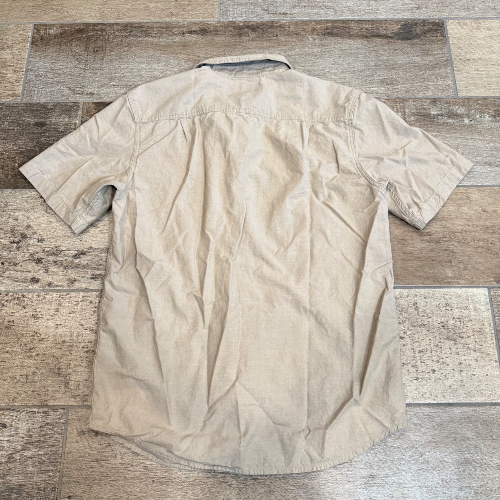 Carhartt Mens Tan Short Sleeve Button Down Work Shirt Size Medium Gorpcore Vibe - Picture 2 of 5